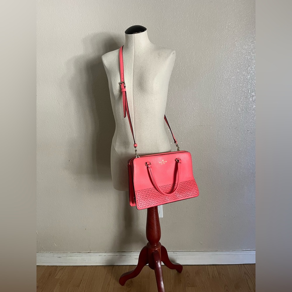 Kate Spade neon pink tote crossbody bag - Picture 2 of 6
